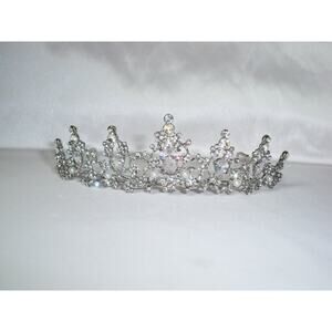 rhinestone tiara, tiara crown, bridal prom party birthday princess wedding tiara